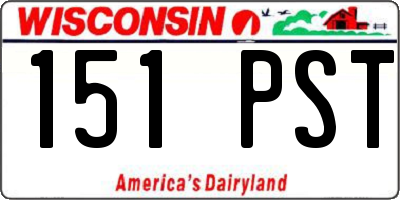 WI license plate 151PST