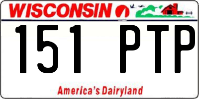 WI license plate 151PTP