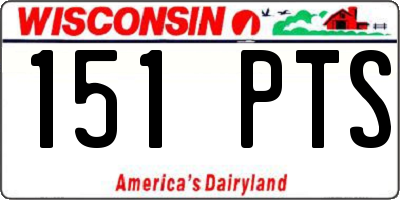 WI license plate 151PTS
