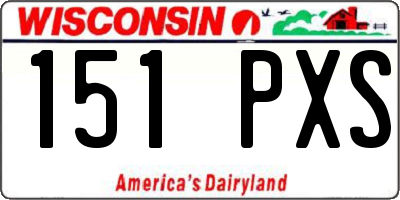 WI license plate 151PXS
