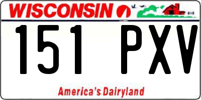 WI license plate 151PXV