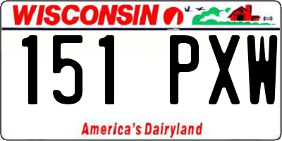 WI license plate 151PXW