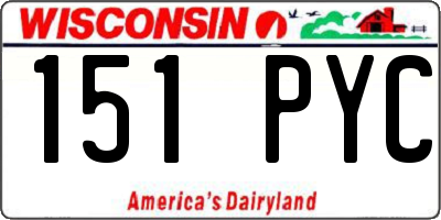 WI license plate 151PYC