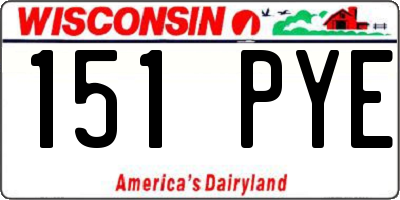 WI license plate 151PYE