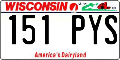 WI license plate 151PYS