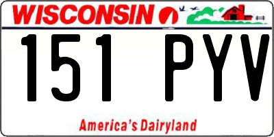 WI license plate 151PYV
