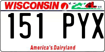 WI license plate 151PYX