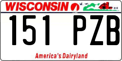 WI license plate 151PZB