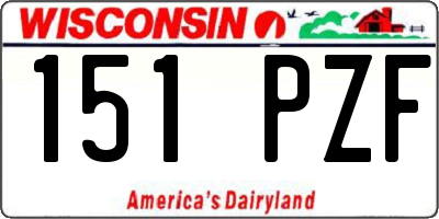 WI license plate 151PZF