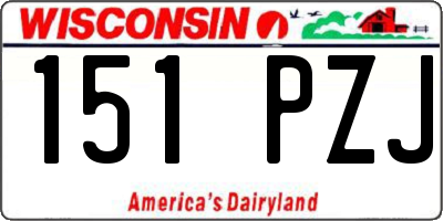 WI license plate 151PZJ