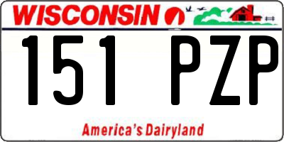 WI license plate 151PZP