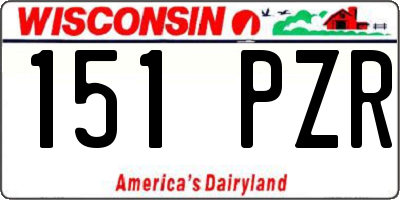 WI license plate 151PZR
