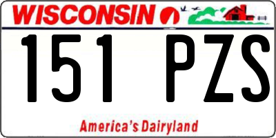 WI license plate 151PZS