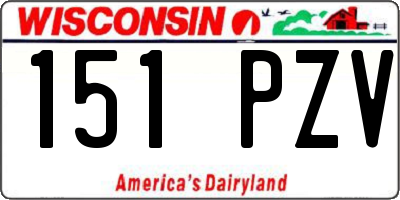WI license plate 151PZV