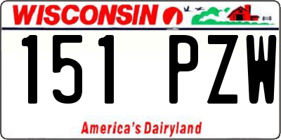 WI license plate 151PZW