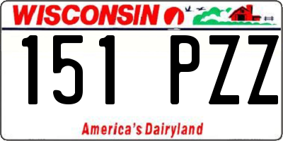 WI license plate 151PZZ
