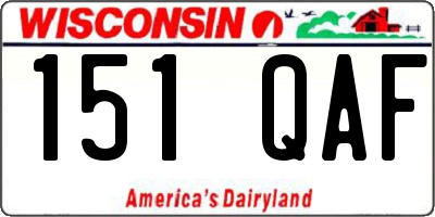WI license plate 151QAF