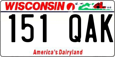 WI license plate 151QAK