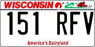 WI license plate 151RFV