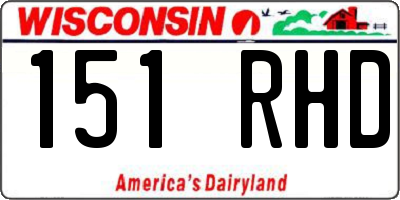 WI license plate 151RHD