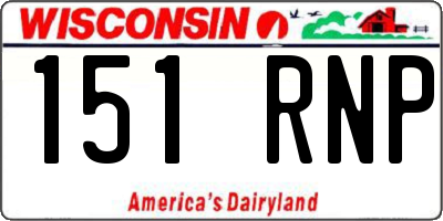 WI license plate 151RNP