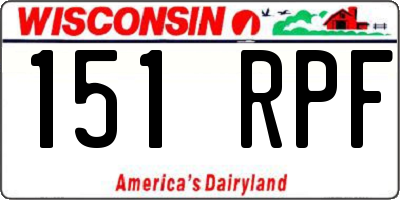 WI license plate 151RPF