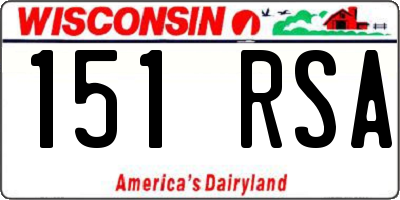 WI license plate 151RSA