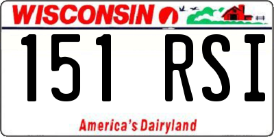 WI license plate 151RSI