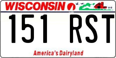 WI license plate 151RST