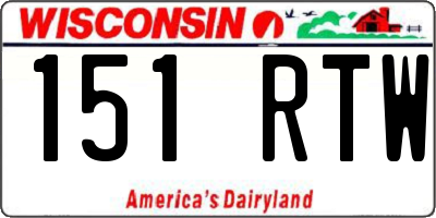 WI license plate 151RTW