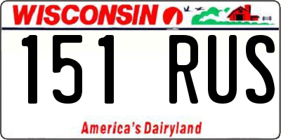 WI license plate 151RUS