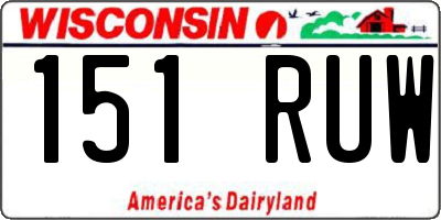 WI license plate 151RUW