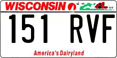 WI license plate 151RVF