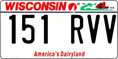WI license plate 151RVV