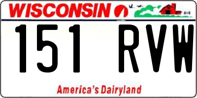 WI license plate 151RVW