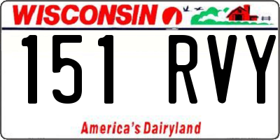 WI license plate 151RVY