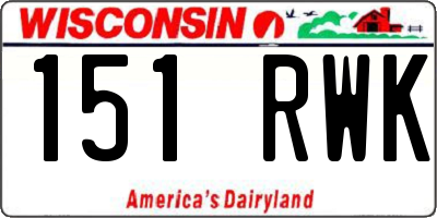WI license plate 151RWK