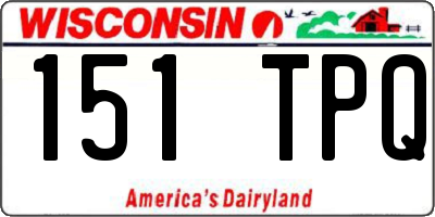 WI license plate 151TPQ