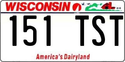 WI license plate 151TST