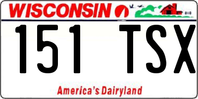 WI license plate 151TSX