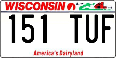 WI license plate 151TUF
