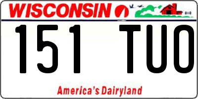 WI license plate 151TUO