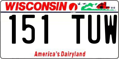 WI license plate 151TUW