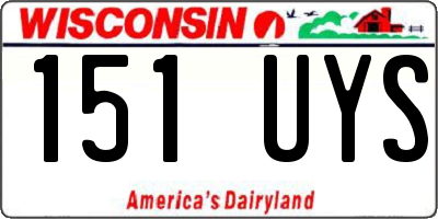 WI license plate 151UYS
