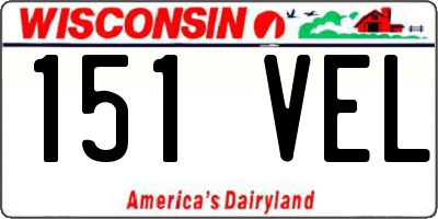 WI license plate 151VEL