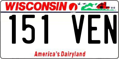 WI license plate 151VEN