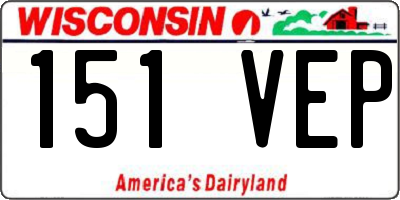 WI license plate 151VEP