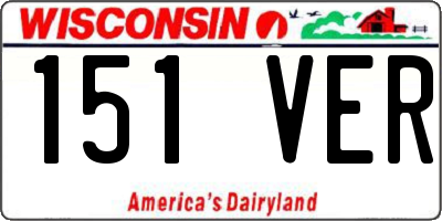 WI license plate 151VER