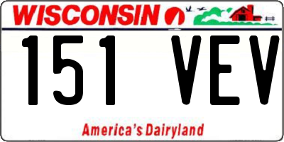 WI license plate 151VEV