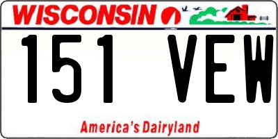 WI license plate 151VEW